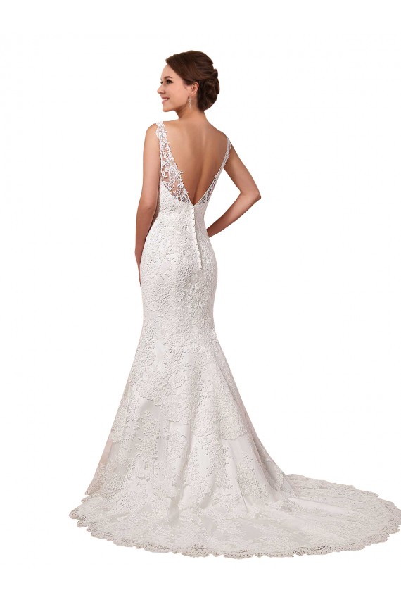 Bateau Illusion Sweetheart Lace Wedding Dress for Sale