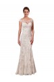 Illusion Bateau Neckline Fit and Flare Lace Wedding Dress for Sale