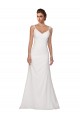 V-Neck Sheath Chiffon Wedding Dress with Straps for Sale