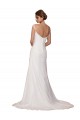 V-Neck Sheath Chiffon Wedding Dress with Straps for Sale
