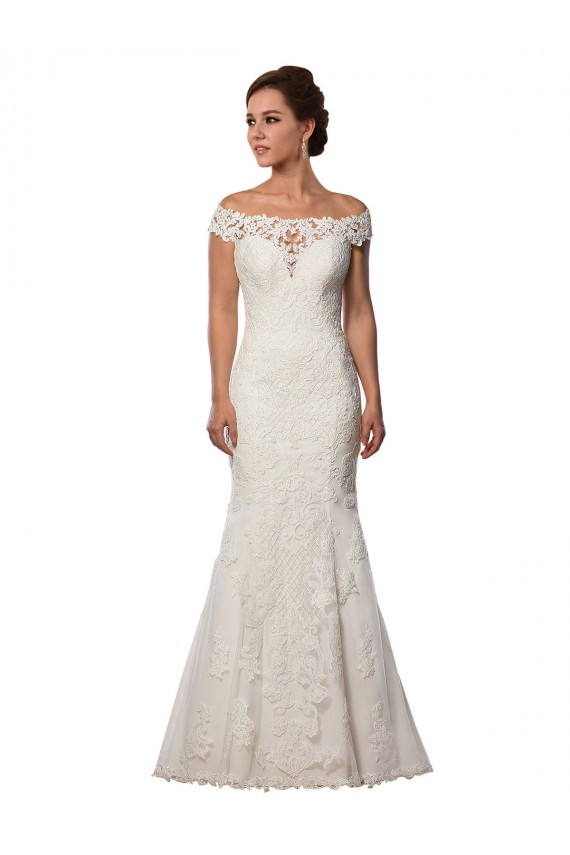 Modern Off the Shoulder Mermaid Lace Wedding Dress for Sale