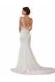 Modern Deep V-Neck Sheath Lace Wedding Dress with Open V-Back for Sale