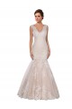 Classic Fit and Flare V-Neck Mermaid Lace Wedding Dress for Sale