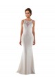 Modern High Neck Sheath Wedding Dress with Lace Bodice for Sale