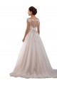 Illusion Sweetheart Neck Ball Gown Tulle Wedding Dress with Lace Bodice for Sale