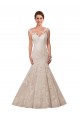 Fit and Flare Illusion Neck Lace Wedding Dress for Sale