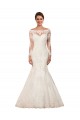 Long Sleeves Mermaid Lace Wedding Dress with Illusion Back for Sale