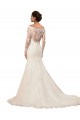 Long Sleeves Mermaid Lace Wedding Dress with Illusion Back for Sale