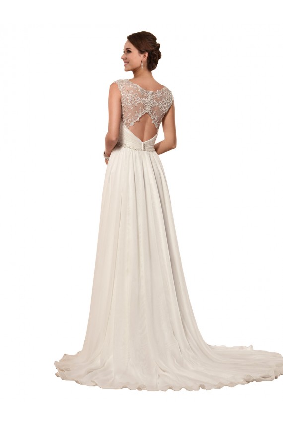 Sweetheart A-Line Chiffon Wedding Dress with Beaded Shoulder Straps for Sale