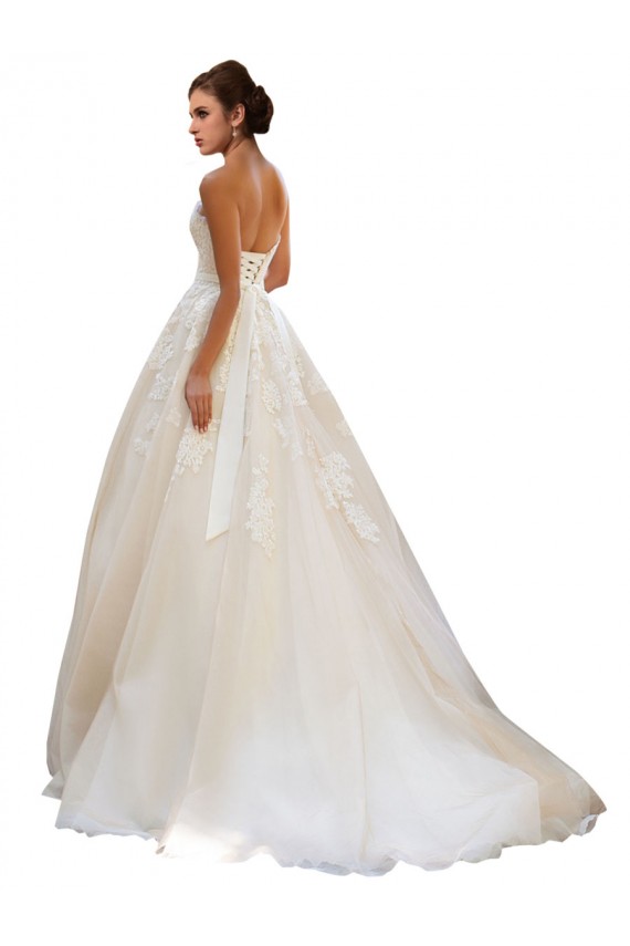 Sweetheart Ball Gown Tulle Wedding Dress with Lace Bodice for Sale