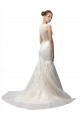 Illusion High Neck Mermaid Lace Wedding Dress for Sale