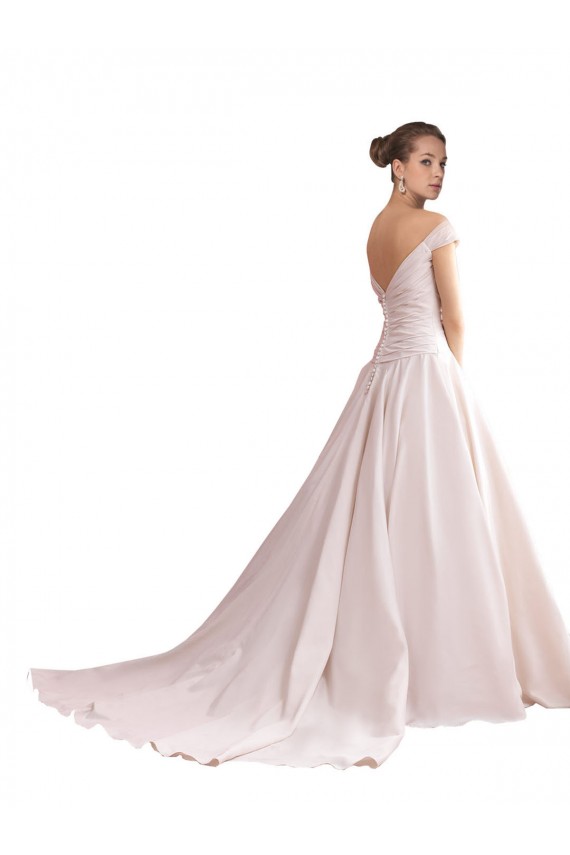 Off the Shoulder Sweetheart Ball Gown Satin Wedding Dress for Sale