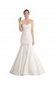 Strapless Mermaid Ruched Satin Beach Wedding Dress with Low Back for Sale