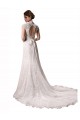 Halter V-Neck Mermaid Lace Wedding Dress with Keyhole Back for Sale