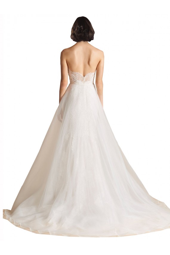 Strapless Sweetheart Lace Bodice A-Line Organza Wedding Dress for Sale