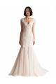 V-Neck Mermaid Tulle Wedding Dress for Sale