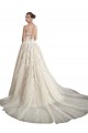 Illusion Neck A-Line Tulle Wedding Dress for Sale