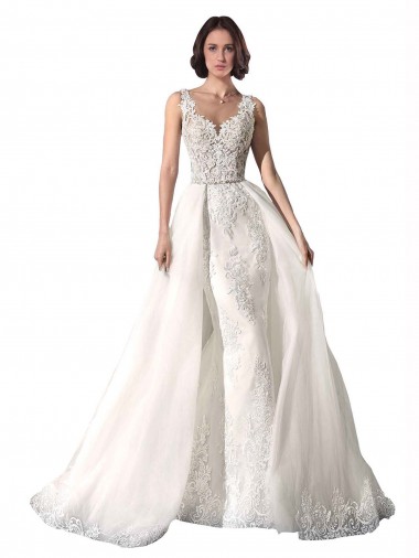Sweetheart Fit and Flare Tulle Lace Wedding Dress for Sale