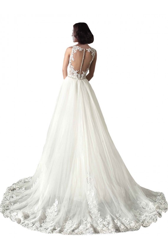 Sweetheart Fit and Flare Tulle Lace Wedding Dress for Sale