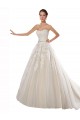 Strapless Ball Gown Tulle Wedding Dress with Lace Cascades for Sale