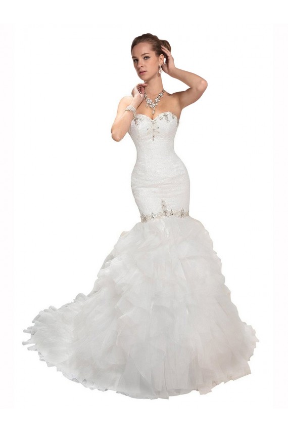 Sweetheart Mermaid Cascading Organza Wedding Dress for Sale