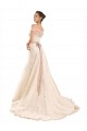 Off the Shoulder Illusion Back A-Line Lace Beach Wedding Dress for Sale