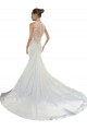 Sweetheart Mermaid Satin Beach Wedding Dress with Illusion Lace Back for Sale