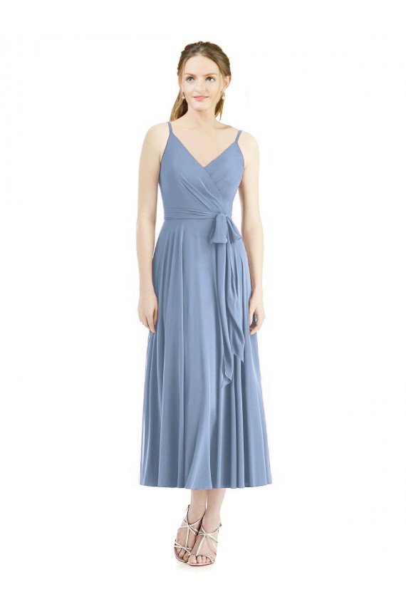 Short Tea Length Chiffon Bridesmaid Dress for Sale