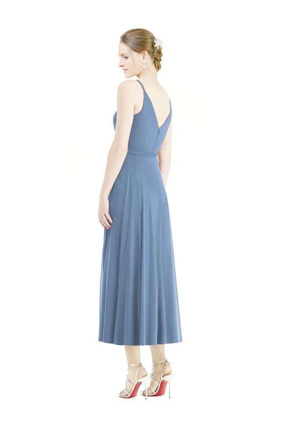 Short Tea Length Chiffon Bridesmaid Dress for Sale