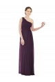Draped One Shoulder Full Length Chiffon Bridesmaid Dress for Sale