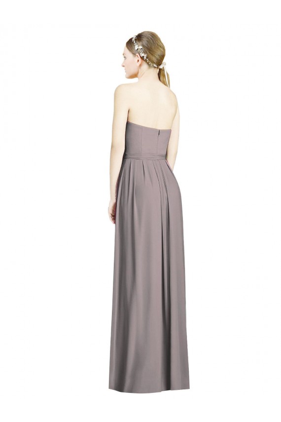 Sweetheart Neckline Long Full Length Chiffon Bridesmaid Dress for Sale