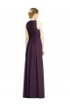 Long Chiffon V-Neck Bridesmaid Dress with Shirred Bodice for Sale