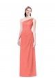 Draped Full Length One Shoulder Chiffon Bridesmaid Dress for Sale