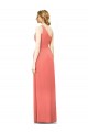Draped Full Length One Shoulder Chiffon Bridesmaid Dress for Sale