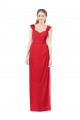 Long Chiffon Bridesmaid Gown with Neckline Straps for Sale