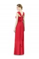 Long Chiffon Bridesmaid Gown with Neckline Straps for Sale