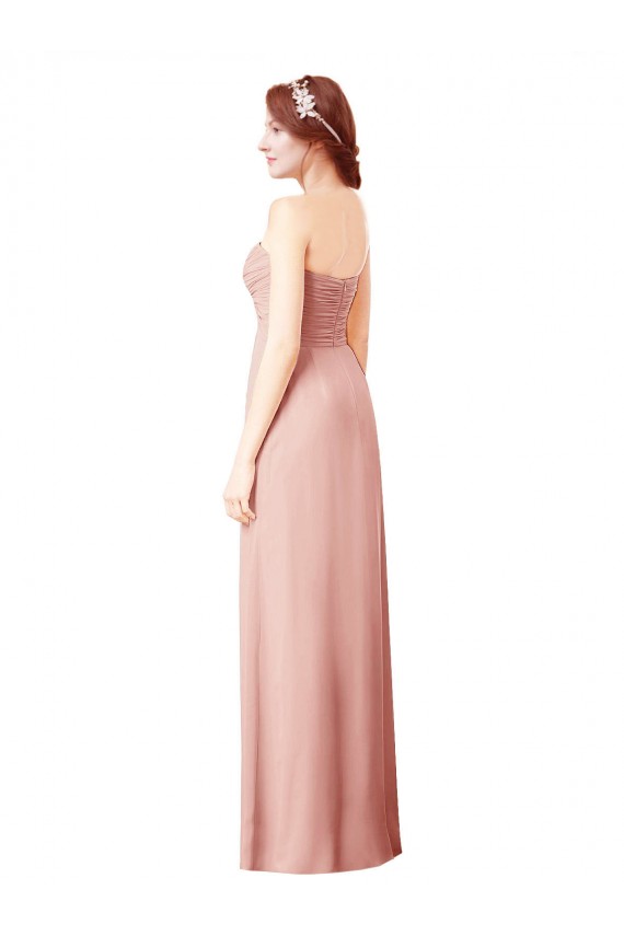 Long Chiffon Sweetheart Bridesmaid Dress with Twist Bodice for Sale