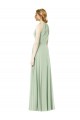 Halter Neckline Long Chiffon Bridesmaid Dress with Side Bow for Sale