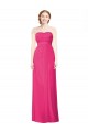 Full Length Strapless Long Chiffon Dress with Waistband for Sale