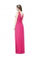 Sleeveless V-Neck Long Chiffon Bridesmaid Dress with V-Back for Sale