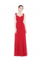 Full-Length Long Chiffon Bridesmaid Dress with Side Front Slit for Sale
