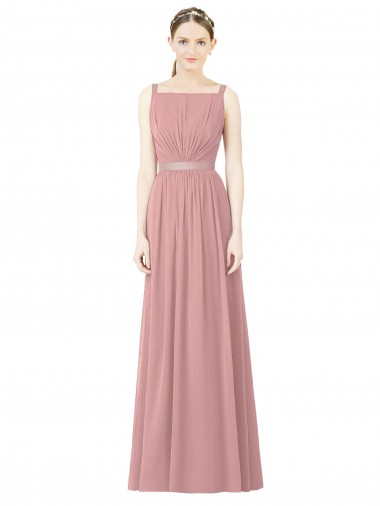 High Neck Chiffon Bridesmaid Dress with Low Back for Sale