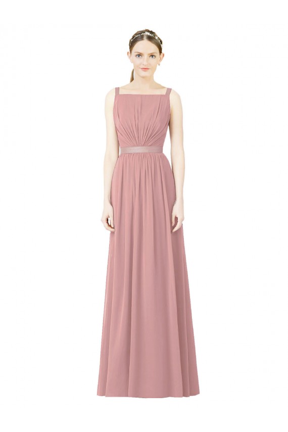 High Neck Chiffon Bridesmaid Dress with Low Back for Sale
