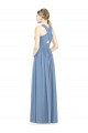 Sleeveless Cross Strap Back Chiffon Bridesmaid Dress for Sale