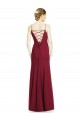 High Square Trumpet Chiffon Bridesmaid Dress with Lace-Up Open Back for Sale