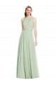 Open Back Halter Chiffon Bridesmaid Dress with Flowy Bow for Sale