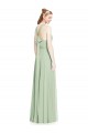 Open Back Halter Chiffon Bridesmaid Dress with Flowy Bow for Sale