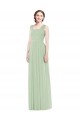 Sleeveless Chiffon Long Bridesmaid Dress with Shoulder Straps for Sale