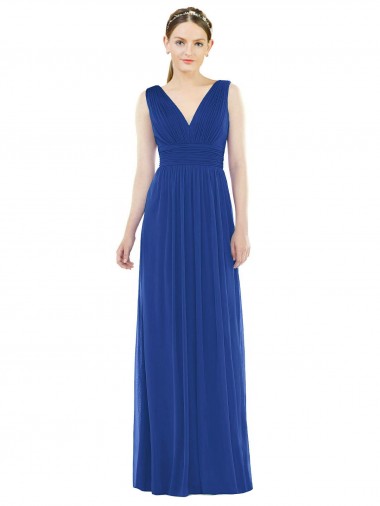 Low Square Back Sleeveless Shirred Skirt Bridesmaid Dress for Sale