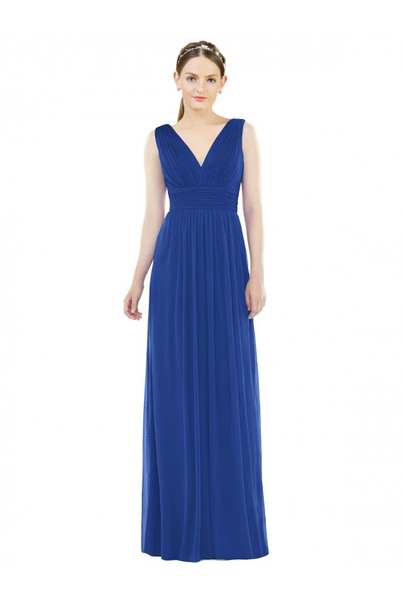 Low Square Back Sleeveless Shirred Skirt Bridesmaid Dress for Sale